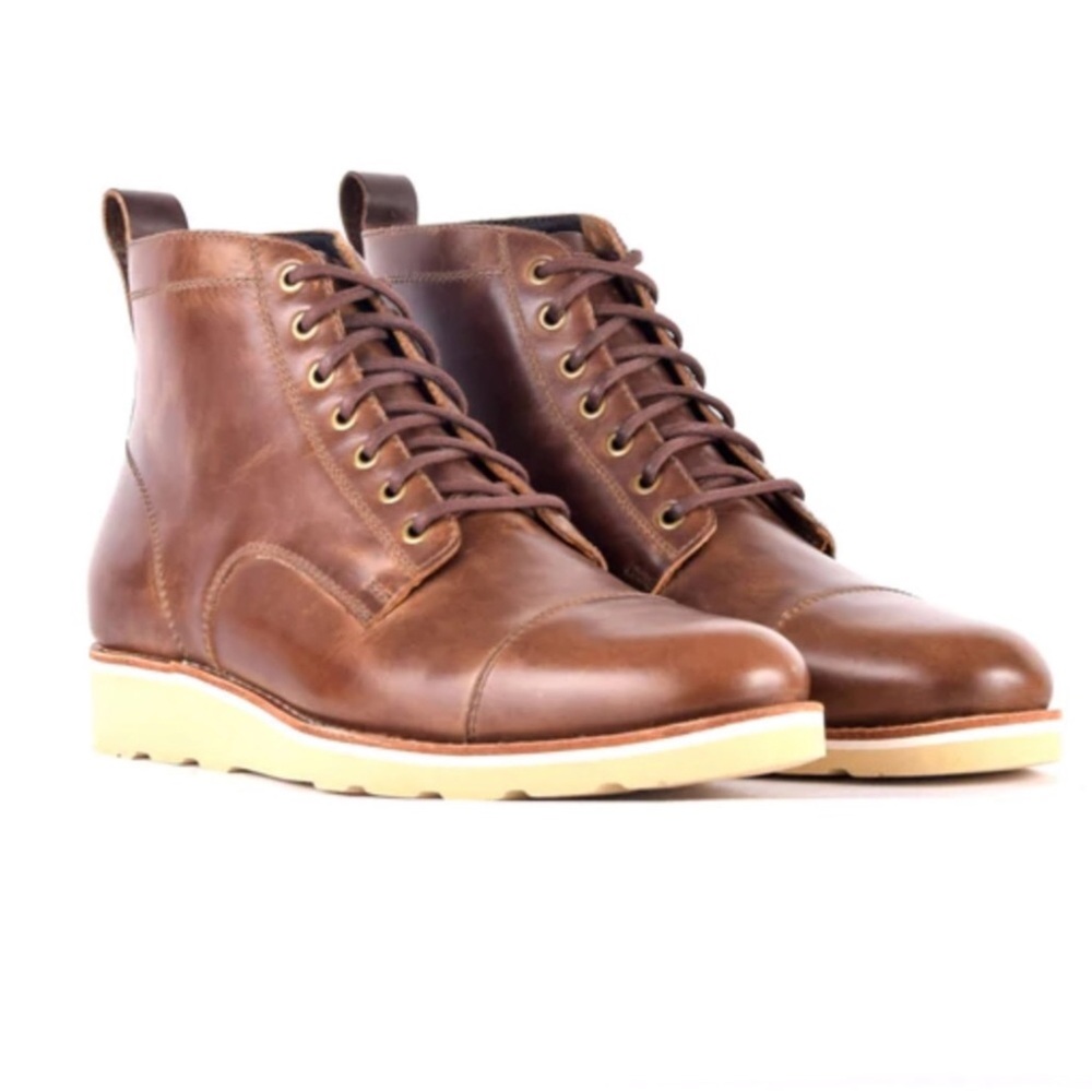 Helm Lou Teak Leather Lace High Top Boot